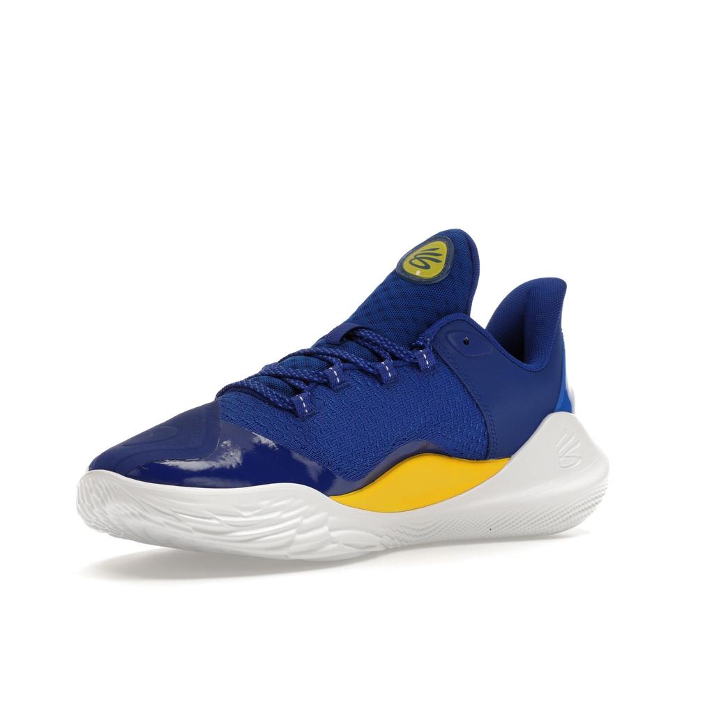 Under Armour Unisex Curry 11 Dub Nation White Royal Blue Yellow 3026615-100