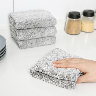 5 uds trapo de fibra de bambú súper absorbente de agua espesado sin pelusa suave resistente a desgarros almohadillas para lavar platos a prueba de aceite toallas de cocina