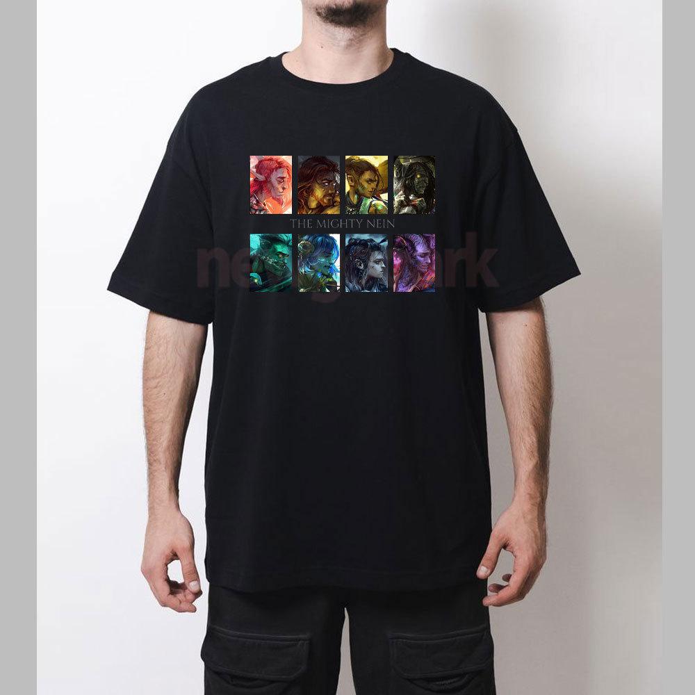 The Mighty Nein Uomo Donna Avventura Animazione Magliette Grafiche Casual Unisex Adulto Cotone T-shirt Cartone Animato Ropa De Hombre