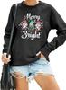 Women's Christmas Gnome Print Round Neck Pullover Hoodie
