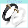 Smooth Ceramic Cubic Ring New Zirconia Stone Black And White Color Women Jewelry Engagement Wedding Band Gifts For Women