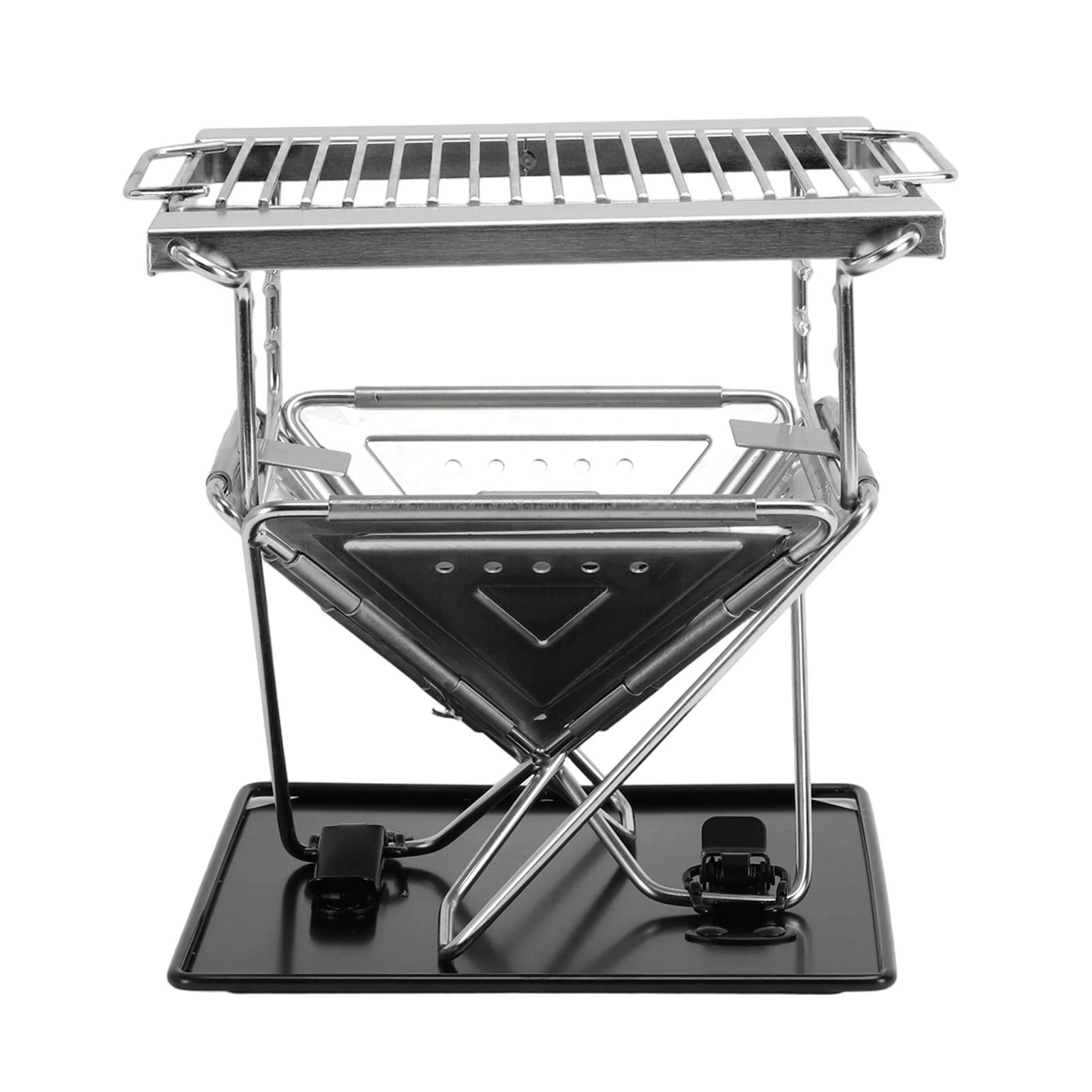 Igeteck Unisex Folding Barbecue Grill 304 Stainless Steel Portable Charcoal Bbq Grill For Outdoor Camping Picnic