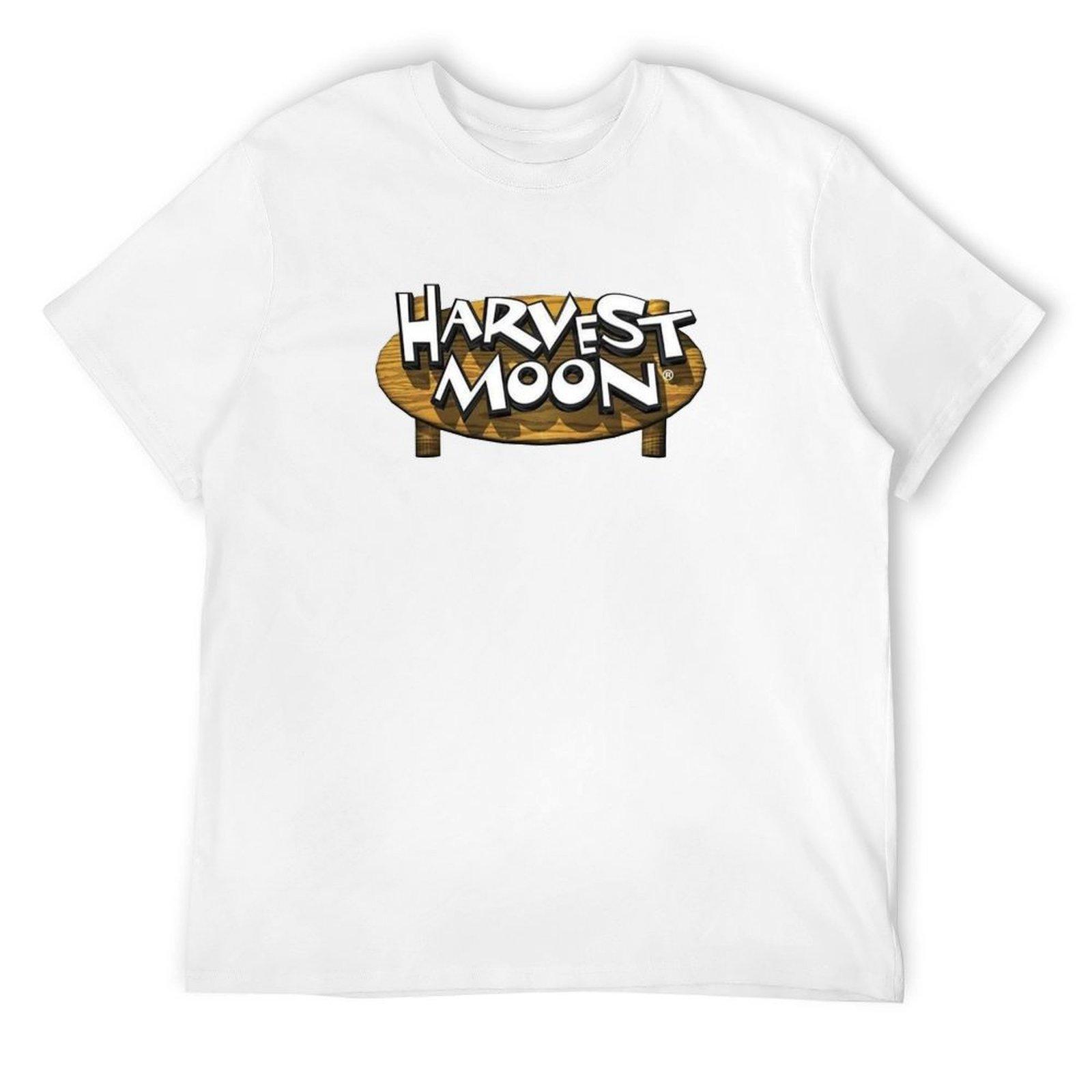Футболка с наклейкой с логотипом Harvest Moon, винтажные футболки, графические футболки, оверсайз, на заказ, мужская футболка для тренировок S
