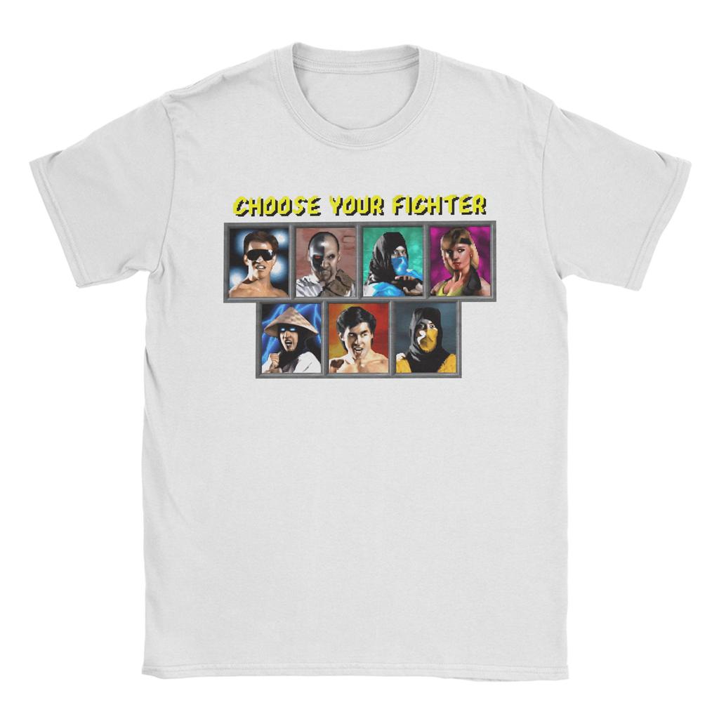 Men Game Mortal Kombat T Shirt Choose Your Fighter Pure Cotton Clothing Vintage Short Sleeve Crewneck Tees Gift T-Shirts