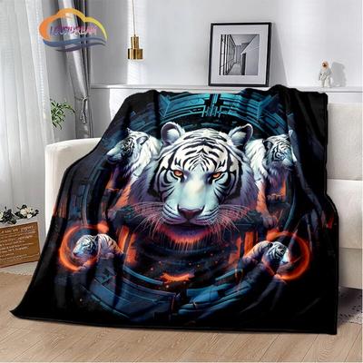 Tygří umění Deka flanel Hřejivost Měkká Plyšová Pohovka Přehozové přikrývky Obývací pokoj Ložnice Dekorace postele Turistická