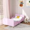Struttura Letto per Bambini, Struttura Letto Singolo per Bambini, Sponda di Sicurezza, Letto Piccolo per Cameretta, MDF, senza Materasso, Rosa