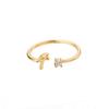 Tiny Initial Letter Rings For Women Stainless Steel A-Z Letters Adjustable Ring Female Christmas Aesthetic Jewelry