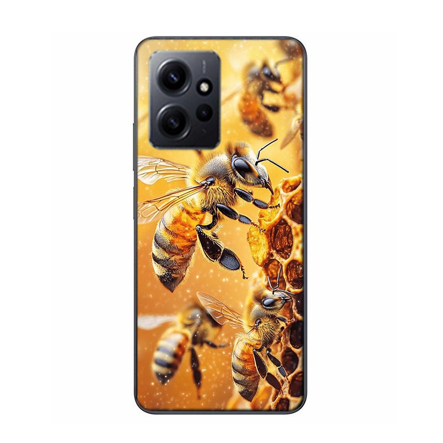Bienen und Honig in der Waben-Handyhülle Für Redmi 12 13C 12C 15C 9 10 10C Note 13 Pro Plus 14 15 Pro 9T 9C 9A TPU Weiche Hülle