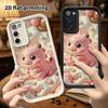 Phone case: 2D flat design suitable for Samsung Galaxy A34 A35 M05 M06 S20 S22 S21 FE Plus 5G protective case, pink little dinosaur, perfect Christmas