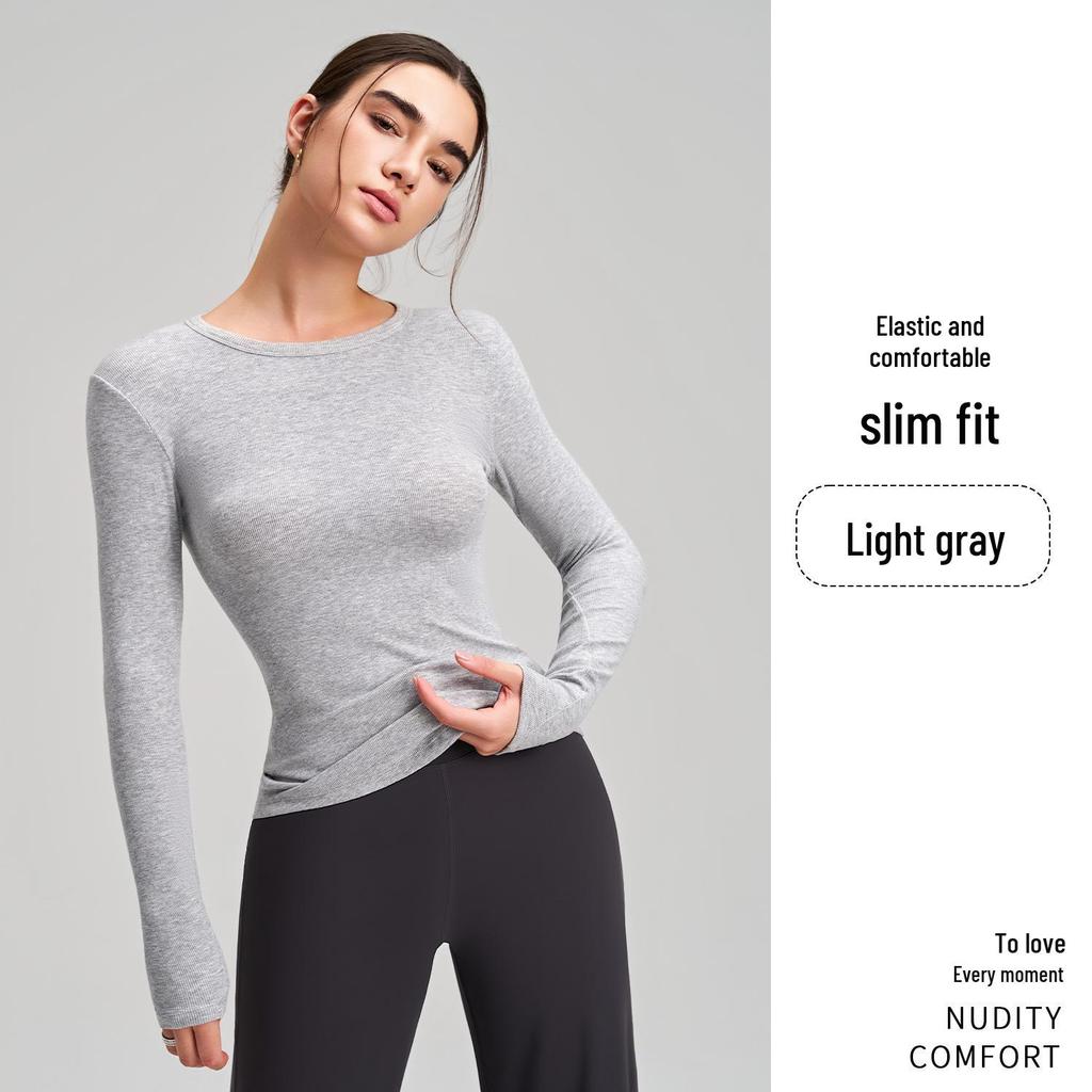 Premium High Elasticity Long Sleeve Yoga Top: Slimming & Stylish for Fitness, Running, and Casual Wear
