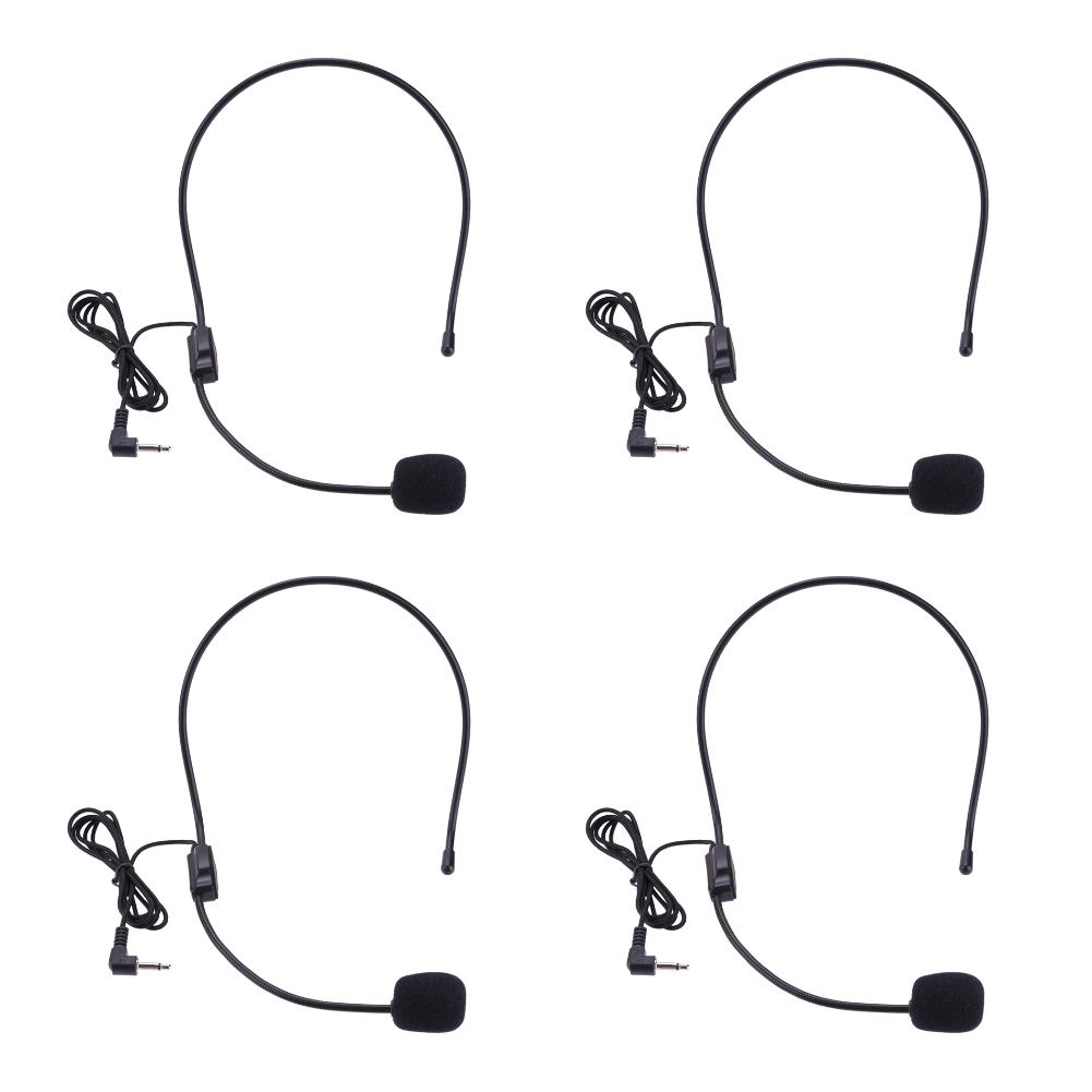3.5mm Plug Guide Lecture Speech Headset Mic Head-mounted Portable Guide Lecture Speech Microphone Over Head for Teaching Meeting