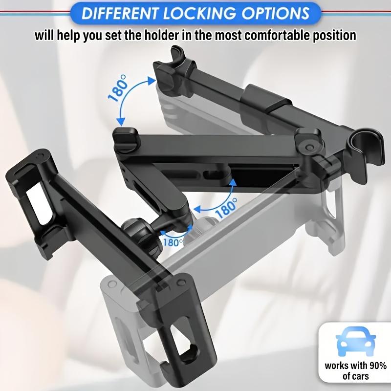 Car Rear Headrest Tablet Phone Holder, Compatible with Tablets, Suitable for 4.7-12.9 Inch Devices, Adjustable for Safety, Suitable for Road Travel