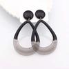 Black Dangle Earrings Crystal Square Pendants Women's Hanging Earrings Korean Bowknot Pearl Flower Earrings