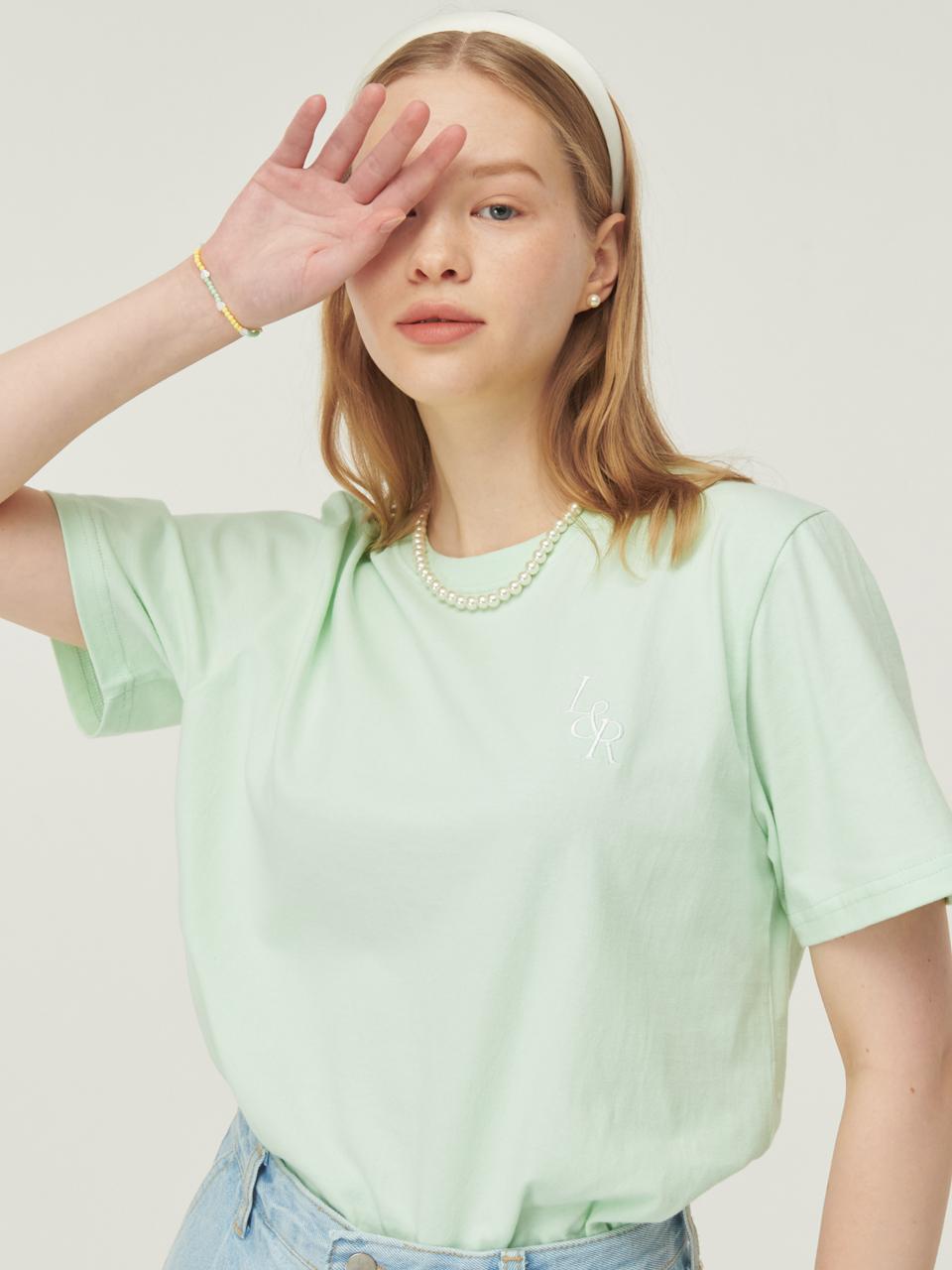 Rosiro Signature Logo Half-Sleeve T-Shirt [Light Green] Free
