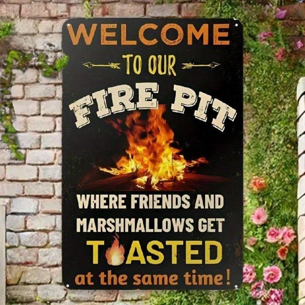 

ANJOOY Vintage Welcome Sign Metal Wall Art Retro Outdoor Indoor Decor for Patio Porch Kitchen 20x30cm