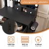 Small Vanity Table with Mirror and Adjustable LED Lighting, Socket, Hair Dryer Holder & Padded Stool - with Drawers and Shelf, Black, W60/H131.5/D38cm