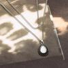 Vintage Waterdrop Shaped Opal Pendant Double Layer Necklace Choker Women Jewelry