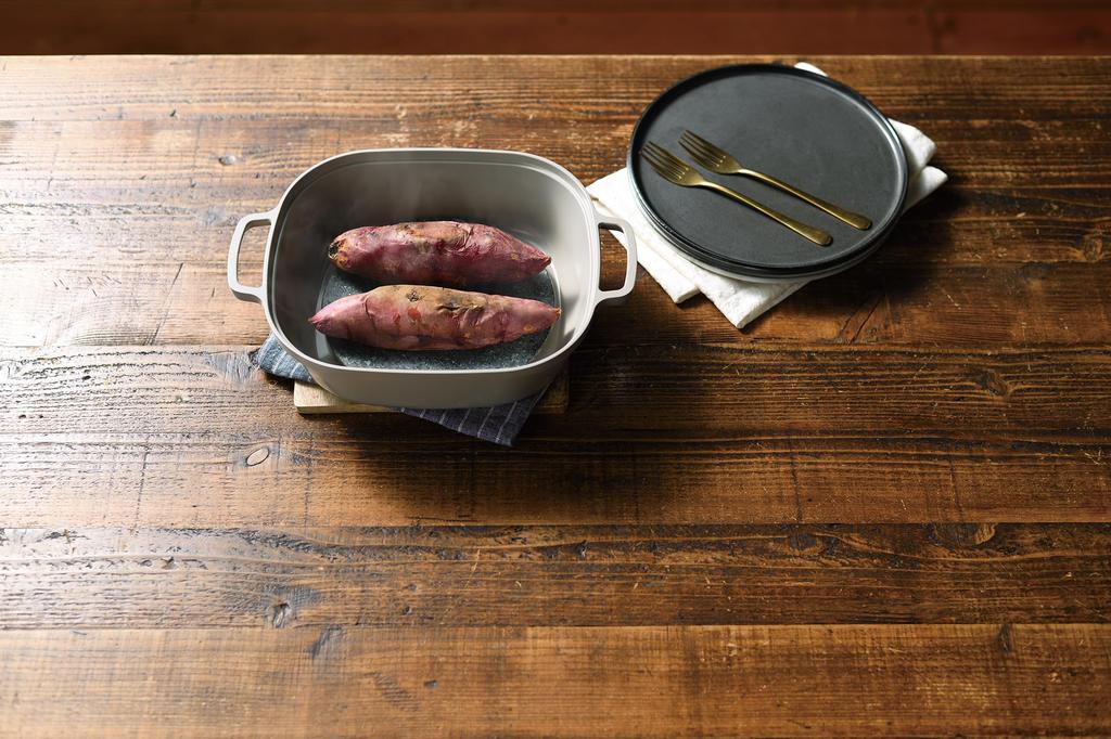 Oaks Natural Stone Grill, Adult Stone-Baked Sweet Potato Grill, IH/Gas Compatible, Stone-Baked Pot AUX