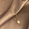 French Style Elegant Natural Pearl Heart Shape Women's All-Match Niche Light Luxury Snake Chain Sweater Chain Real Gold Plating