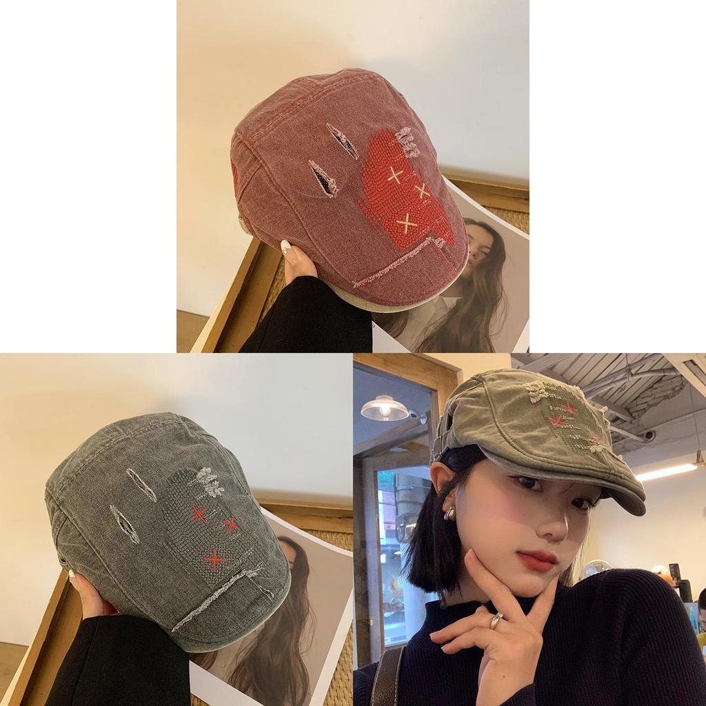 Yourself Boho Beret Hat With Embroidered Design For Casual Women