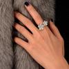 Tancises925 bijoux en argent fleur mode bague ouverte polyvalente
