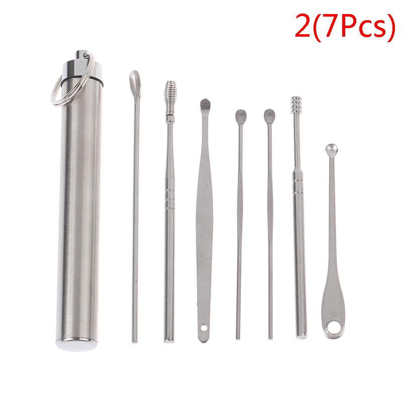 

Портативный набор ушных ложек из нержавеющей стали для хранения в тубе серебряный