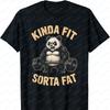 Un po' in forma un po' grasso Divertente Palestra Panda Sollevamento Pesi Allenamento Maglietta Streetwear Maglietta Oversize