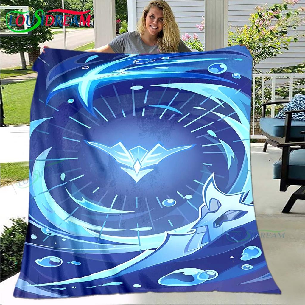 Hot Genshin Impact Runes Pattern Blanket Flannel Thin Blanket Portable Home Travel Office Lunch Break Blanket Birthday Gift