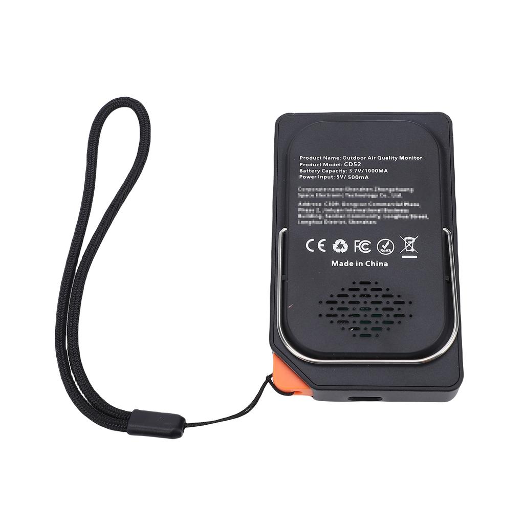 5 in 1 Portable Quality Monitor Detects TVOC CO2 Temperature Humidity with HD Screen Built-in Battery for Indoor Outdoor Use
