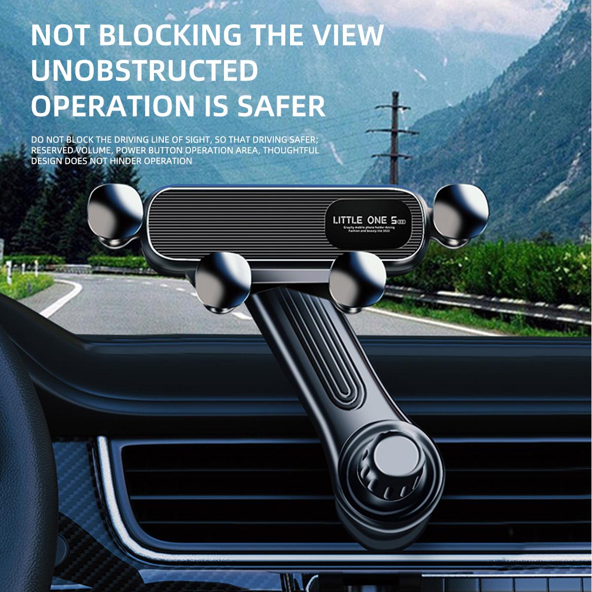 

Автомобильный держатель для телефона Gravity для мобильного телефона 4,7-7 дюймов, крепление для телефона на вентиляционную решетку автомобиля, универсальная противоударная подставка для смартфона с GPS-зажимом чёрный