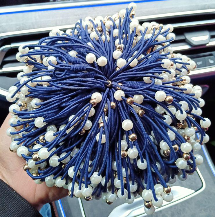 Pearl Hair Tie: Three-Layer Nine-Bead Headwear Accessory