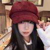 Autumn Winter Beret for Women Retro British & Korean Style Slimming Octagonal Warm Windproof Forward Cap Versatile Character Hat