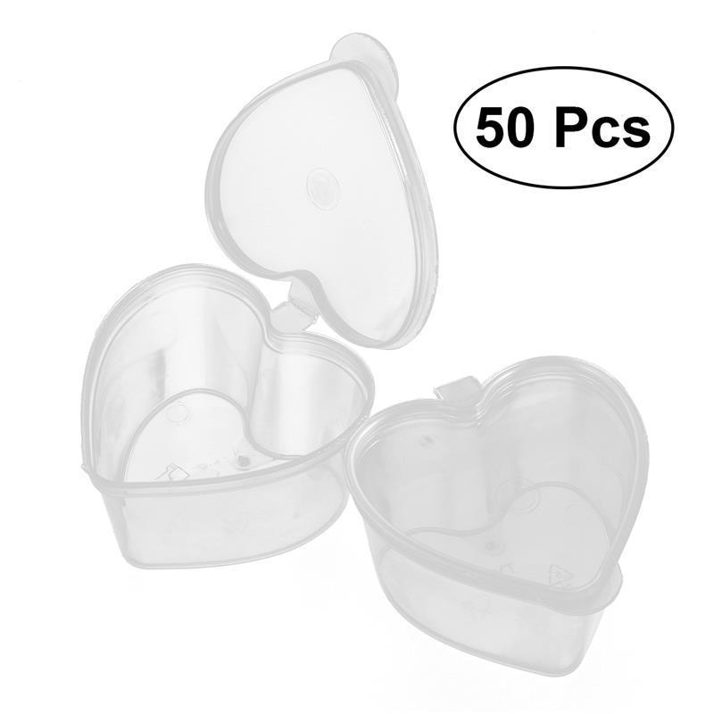 

PP Plastic Transparent Spice Jars Food Heart Storage To Go Containers With Lid Storage Cups Shaped Cups Leak Proof Container