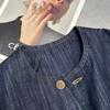 Cabinet Women's Loose Denim Jacket with Four Pockets and Round Neck, Early Autumn 2025 Collection