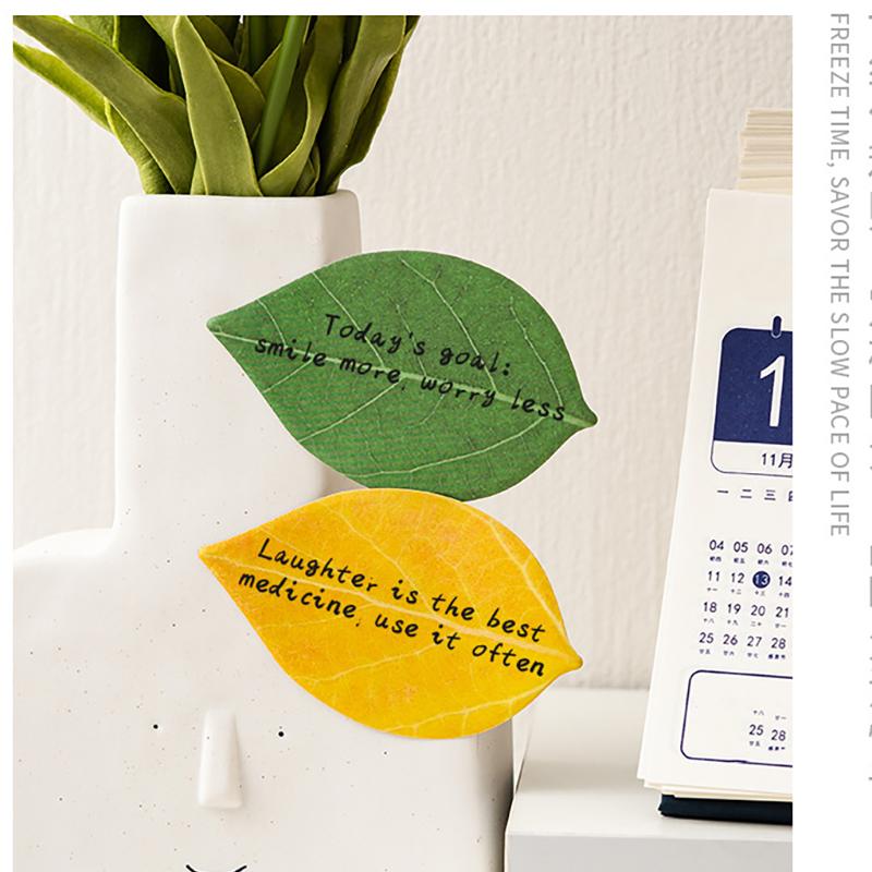 25 Sheets/book Leaf Sticky Notes Stickers Leaf Sticky Notes DIY Decoration Plant Green Sticky Notes Leaf Stickers