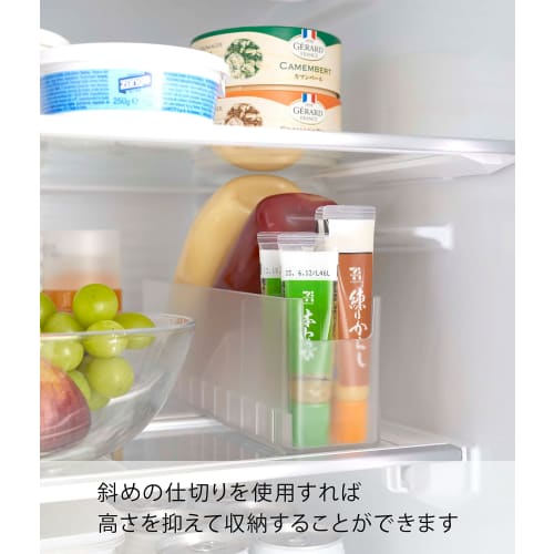 Yamazaki Tower Refrigerator Storage, Slim, White, Approx. W6.5 x D30 x H9.2cm, Fits Upright and Door Pockets, 8107