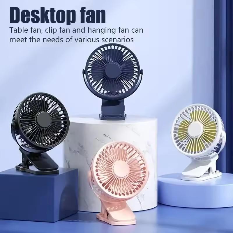 Portable USB Clip Fan Mini Size 720 Flexible Rotating Head Night Lamp Lightweight Silent Cooling Fan Indoor Desk Outdoor Camping