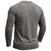 Mens Classic Style Henley Pullover Tops Raglan Long Sleeve Solid Color Daily Casual Wear Crew Neck Basic T Shirts