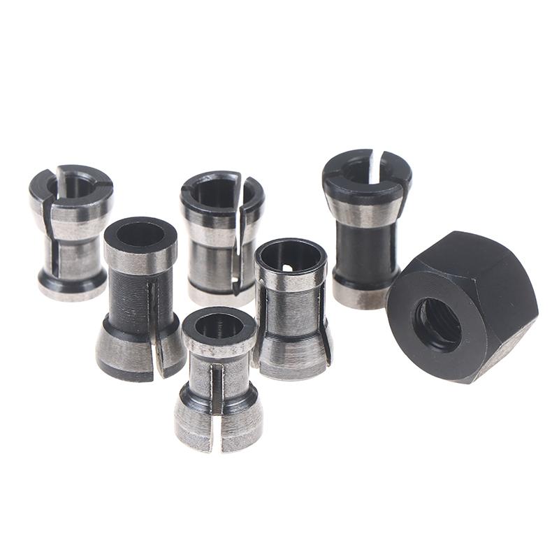 1 sada M17 6/6,35/8 mm kleštinový sklíčidlo adaptér s maticí kovové gravírování ořezávací stroj frézka fréza příslušenství