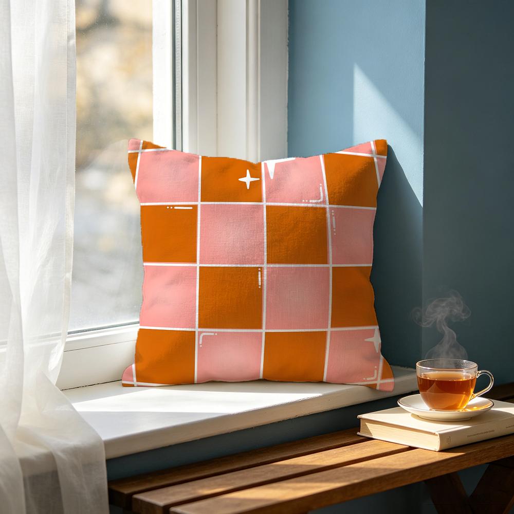 Art S Sternen-Schachbrettmuster Kissenbezug Kissenbezug Set Stk x x x Kissenbezug Dekorativ Sofa Heimdeko