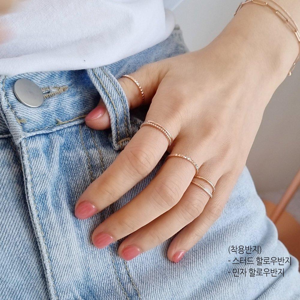 [Costarswag] 14K Gold Stud Hollow Cut Ring Guard Ring