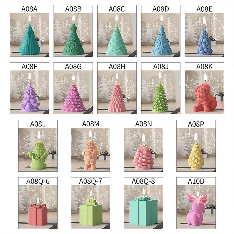 Christmas Pine Tree Scented Candle Silicone Mold, Easy Demolding for Decorative Plaster and Epoxy Resin Ornaments