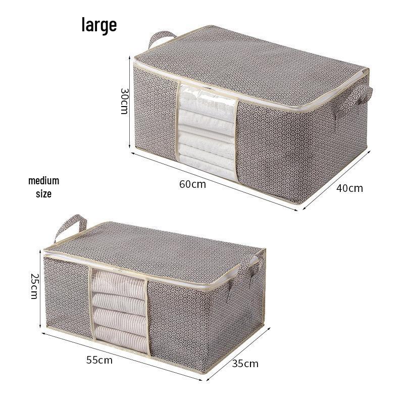 Non-woven Dustproof Quilt and Clothes Organizer Bag with Lock Pattern