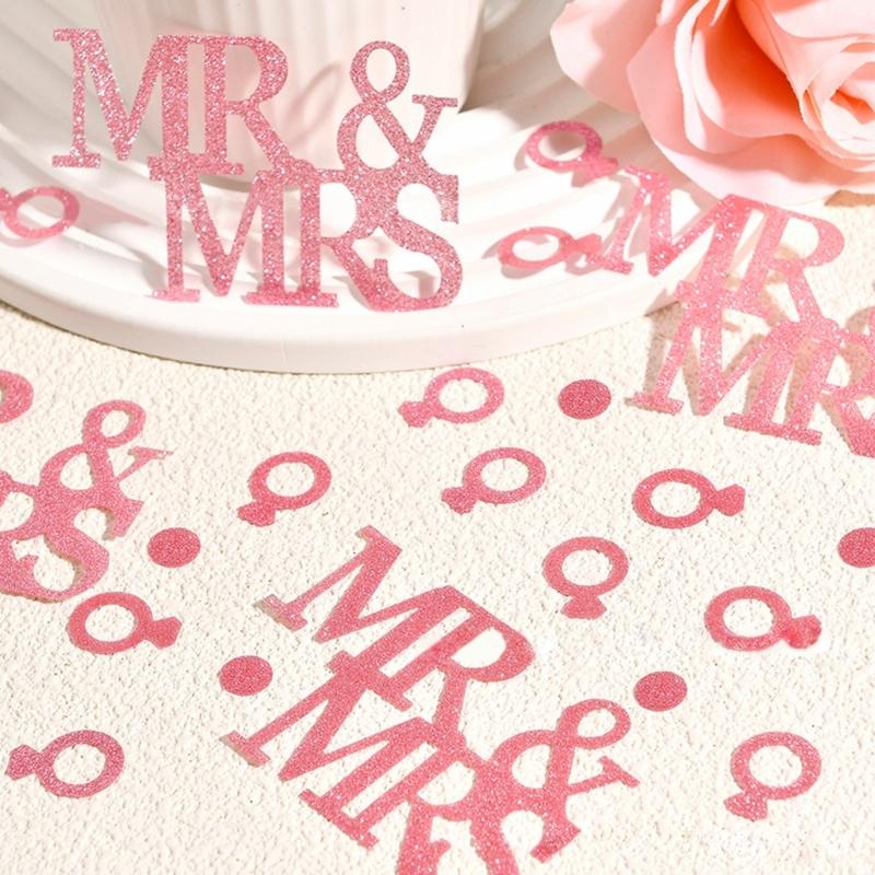 Wedding Rings Confettis for Wedding Decoration Glittering Wedding Table Confettis for Bridal Showers Engagements