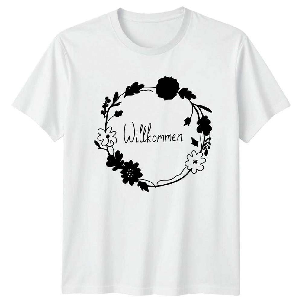 WillkomUnisex Unisexs TShirt GerUnisex Autumn Flower Floral Housewarming Gift For Her S