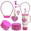 Cup Decoration Hat Cup Cover Cup Chain Colorful Flower Key Pendant Plush Ball Pendant