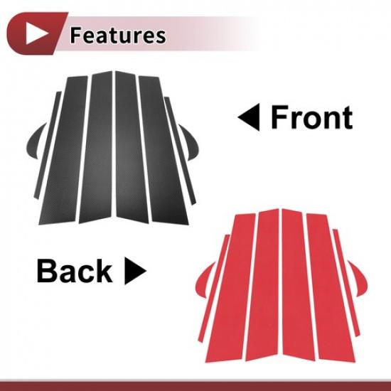 8 Pcs Car Door Pillar Window Trim for Toyota Camry 2018- Carbon Fiber