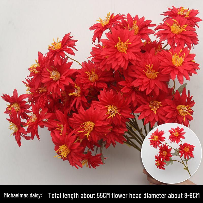 Wine Red Artificial Floral Bouquet - Chinese Wedding & Engagement Ceiling Decoration