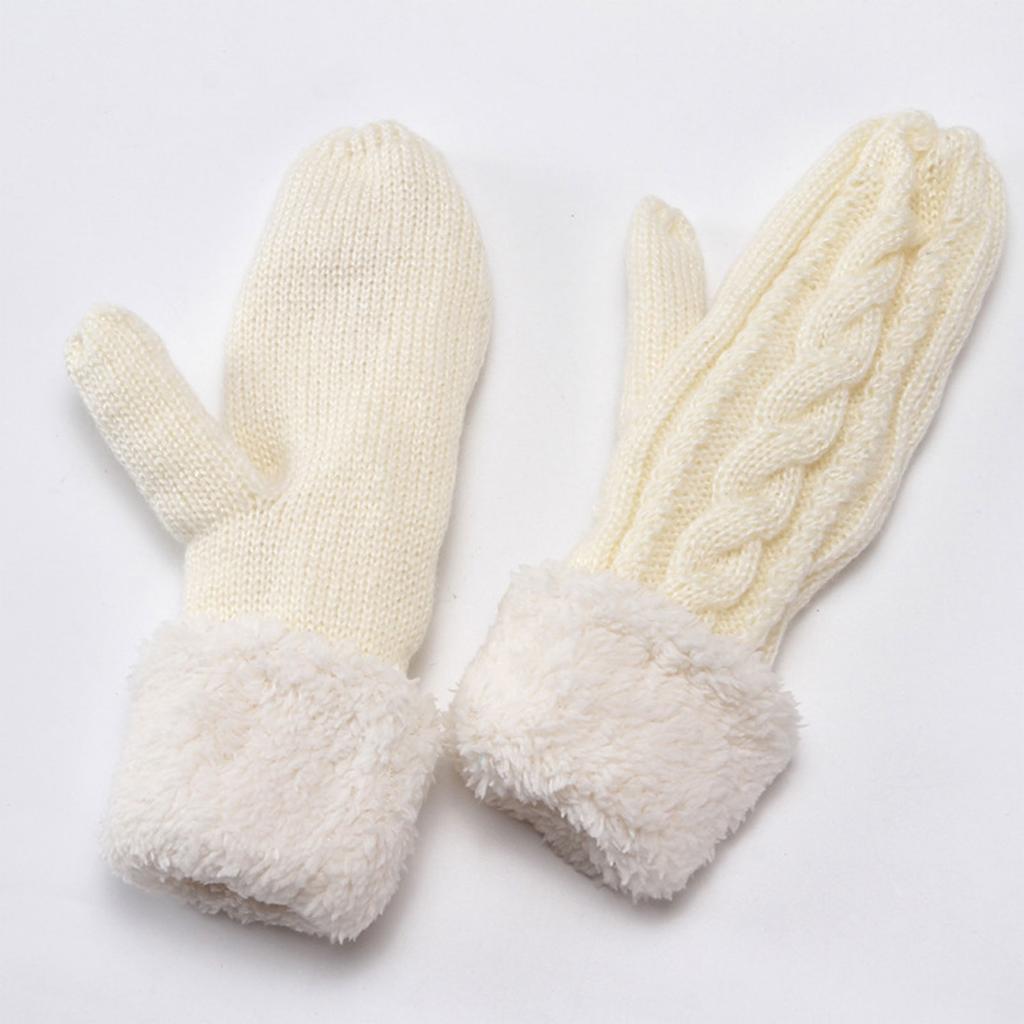Thicken Fleece Liner Winter Mittens for Women and Teens Fashionable and Warm Hand Gloves for Winter Activity