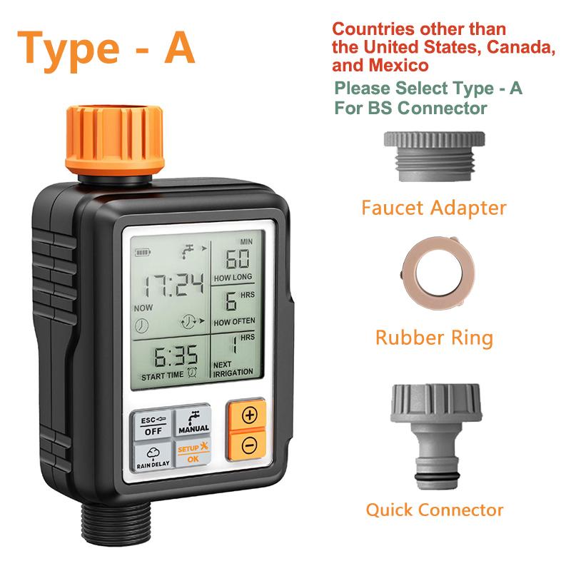 Eshico All Days Use Digital Water Timer Outdoor Irrigation Automatic Temporizador Garden Accessories Adjustable Programer
